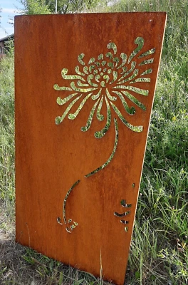 Gartenschild Sichtschutz Gartenstecker Edelrost Gartendeko Stele Windschutz Gras - Bild 1 von 2