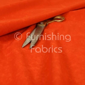 Soft Quality Lightweight Low Pile Velour Plain Orange Curtain Upholstery Fabric - Picture 1 of 4