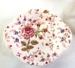 Johnson Bros Rose Chintz Pink Floral 4 Small Bowls England 7" long - Picture 1 of 5