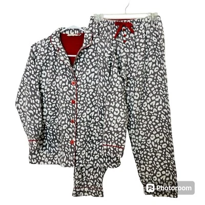 Conjunto de pijama Soft Surroundings talla XS manga larga e inferior algodón franela animal Foto 1 de 4
