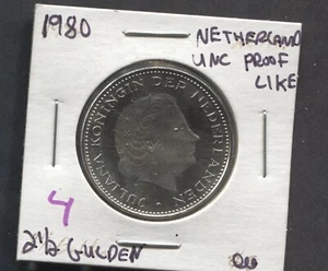 1980- Netherlands- UNC- Proof- 2 1/2 Gulden - Picture 1 of 2