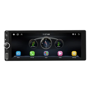 6.86" Single Din Car Radio With Bluetooth Automotive Multimedia Carplay Android - Picture 1 of 16