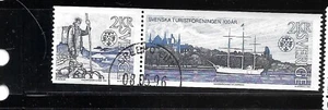 SCHWEDEN SC# 1395a 1982 MÄRCHEN GEBRAUCHT ALTER VINTAGE XF STEMPEL ANGEBRACHT PAAR BLOCK - Bild 1 von 1