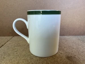 Williams Sonoma Brasserie 12oz Mug White Porcelain Green Band Japan - Picture 1 of 3
