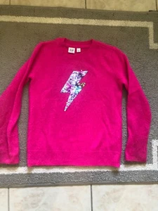Gap Kids Sequined Sweater Girl Size S 6-7 Fusha - Picture 1 of 2