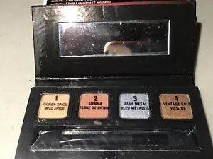 Mary Kay Mini Mineral Eye Color Quad Honey Spice Sienna Blue Metal Vintage Gold - Picture 1 of 2