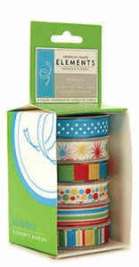 American Crafts Elements Premium Ribbon Double Sided 3/8" 6 Spools Popsicle - Picture 1 of 1