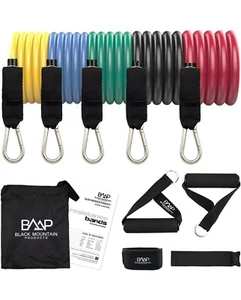 Resistance BandSet with Door Anchor,Ankle Strap,Exercise Chart,and Carrying Case - Picture 1 of 5
