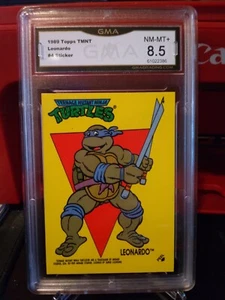 1989 Topps Teenage Mutant Ninja Turtles TMNT #4 LEONARDO Sticker Graded GMA 8.5 - Picture 1 of 2