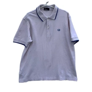 Fred Perry Polo Shirt L Twin Tipped M1200 Portugal Pink Blue Laurel Logo #61 - Picture 1 of 13