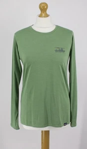 PATAGONIA CAPILENE WOMENS LONG-SLEEVED TOP SHIRT UK S GREEN RRP £50 AD - Picture 1 of 6