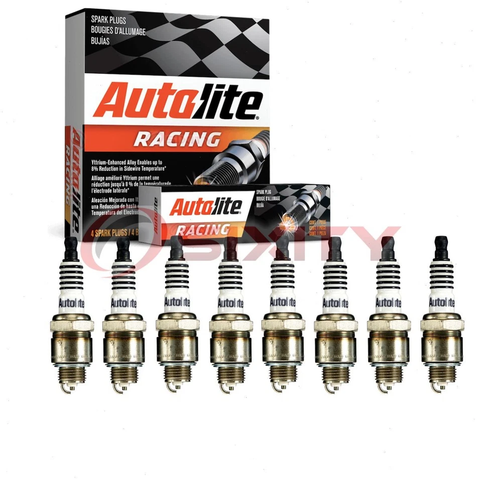 8 pc Autolite Racing Spark Plugs for 1965-1969 Bizzarrini GT Strada 5300 wr - Image 1 of 4