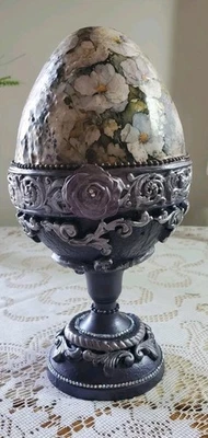 Decoração de ovos feita à mão, country francês, floral chique, base roxa tão elegante - Imagem 1 de 4