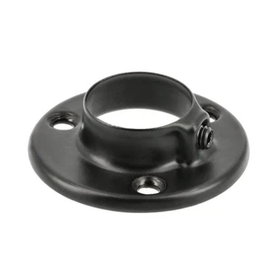 Soportes de extremo de armario para rieles colgantes redondos acero negro percha 25 mm - Imagen 1 de 15