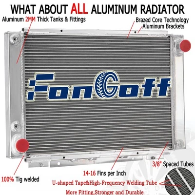 4 Rows Aluminum Radiator Fits 1961-1966 Ford Thunderbird T-Bird 6.4L 6.6L 7.0L - Image 1 of 4