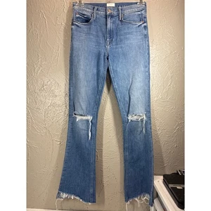MOTHER Womens The Runaway Step Fray Spice it Up Skinny Flare Jeans Size 27 - Picture 1 of 8