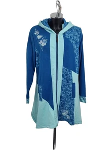 Joe Browns Blue Floral Embroidered Hooded Jacket UK18 - Picture 1 of 7