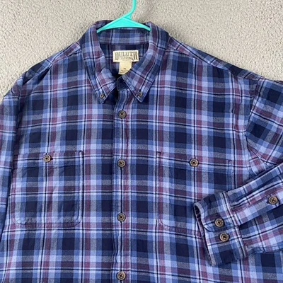 Duluth Trading Co Flannel Shirt Men's XL Blue Plaid Work Rugged Cabincore - Image 1 of 4