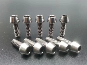 Titanium Ti Bolt M5x18mm Tapered Hex Allen Head M5 18L Bicycle Bike Screw 10Pcs - Picture 1 of 1