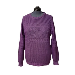 TONY LAMBERT Women's Pullover Cotton Sweater Size Medium *Made in USA* Purple - Picture 1 of 10