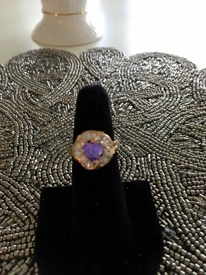 ANEL DE PRÊMIO Park Lane - Banhado a ouro 18K com ROXO CZ+ - TAMANHO 6 - ESPETACULAR! - Imagem 1 de 3