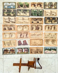 James M. Davis Saturn scope Stereoscope Viewer 1895 28 cards San Fransico China - Picture 1 of 17