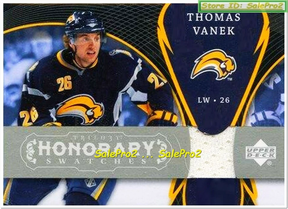 UD TRILOGY 2007 THOMAS VANEK NHL BUFFALO SABRES RARE #HSTV HONORARY GAME JERSEY - Image 1 of 2