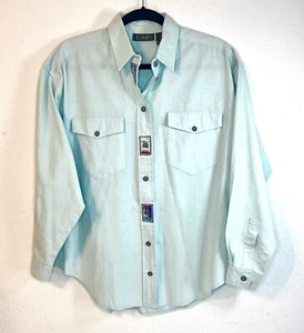 Vintage Gitano men’s button up shirt mint green size L - Picture 1 of 6