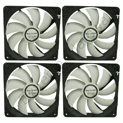 4 x Pack Gelid Solutions Silent 14 PWM 140mm Case Fans 1200 RPM, 74.5 CFM, 4-Pin - Image 1 of 4