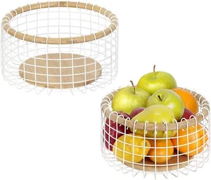 2 Pack Kitchen Counter Basket Fruit Storage Basket Fruit Bowl Large capacity - Picture 1 of 9