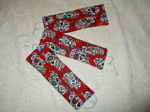 MÁSCARAS FACIALES ~ Talla Adulto ~ Tema del Día de los Muertos ~ 3 piezas. Hecho a mano~NUEVO - Imagen 1 de 6