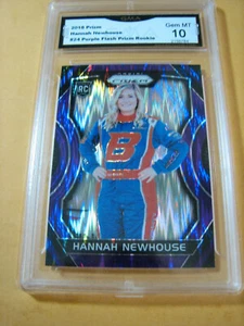 HANNAH NEWHOUSE 2018 PRIZM PURPLE FLASH PRIZM ROOKIE RC # 24 RACING GRADO 10 - Foto 1 di 2