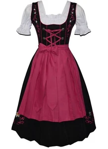 German Dirndl Dress Long S M L XL 2XL Waitress Oktoberfest EMBROIDERED 3 Pc SET - Picture 1 of 70