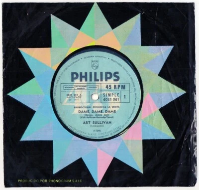 ART SULLIVAN 45t Donne-Moi In Spanish Argentina Promo 7" Histoire d'Amour 1977 - Image 1 of 3