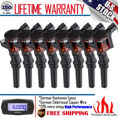 Paquete de 8 bobinas de encendido para Ford F150 Expedition 2000 2001 2002 2003 2004 4,6 L 5,4 L Foto 1 de 4