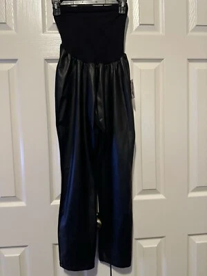 Maternity Pants Sz XL Jessica Simpson  Black Secret Fit Belly Faux Leather - Image 1 of 4