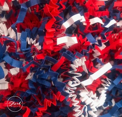 ShredAstic® Kings Coronation Shredded Paper White Red Blue Crinkle Cut Zig Zag