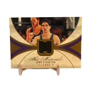 2007-08 Fleer Hot Prospects - John Stockton Hot Materials #HM-JS Jersey JAZZ HOF - Image 1 of 2