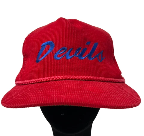 New Jersey Devils Vintage Retro Corduroy Snapback Hat Cap Script Rare Rockies Cover