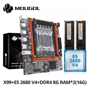 Motherboard Kit + CPU Combo MOUGOL X99 Gaming Intel Xeon E5 2680 V4 & DDR4 8Gx2 - Picture 1 of 13