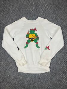 Vintage 90’s Teenage Mutant Ninja Turtles Kids Large Sweatshirt White Pullover