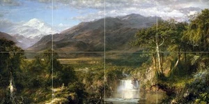 Waterfall in the jungle Tile Mural Kitchen Bathroom Backsplash Marble Ceramic - Picture 1 of 4