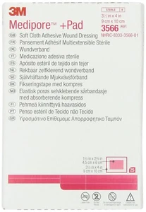 3M Medipore +Pad, Soft Cloth Adhesive Wound Dressing 3.5 "x4 ", 25/box , 3566 - Picture 1 of 3