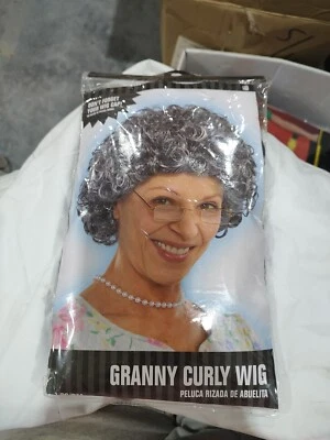 Granny Grandma Gray Hair Wig Elderly Role Play Themed Party Costume Accessory - Image 1 of 4