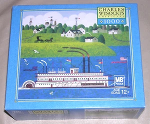 NEW 2005 HTF Mendocino River Boat Water Windmills 1000 Piece Puzzle Wysocki Pc - Picture 1 of 8