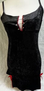 Vintage VERY RARE Hot Topic XOXO Red Black Spaghetti Strap Soft Dress Gothic M - Picture 1 of 7