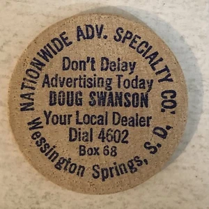 Doug Swanson Wooden Nickel Token Numismatics Wessington Springs South Dakota - Picture 1 of 2