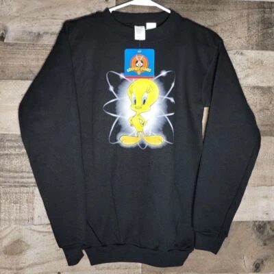 Sudadera cuello redondo Tweety Bird Looney Tunes 2001 vintage niños jóvenes nueva con etiquetas Foto 1 de 4