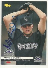 Mike Zolecki Central Valley Rockies Personally Autographed Card
