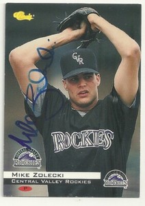 Mike Zolecki Central Valley Rockies Personally Autographed Card